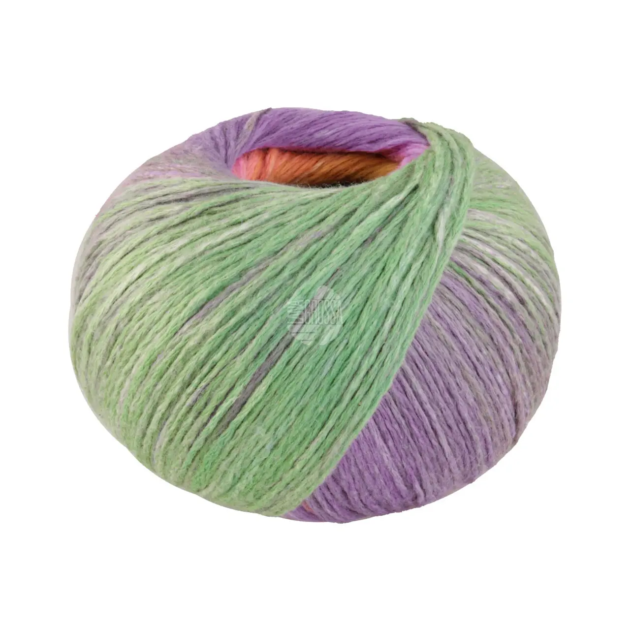Cotonella 12 Himmelblau/Salbeigrün/Türkis/Gelb/Orange/Pink/Violett von Lana Grossa. Weiches bedrucktes Kettengarn aus unmercerisierter Pima Baumwolle