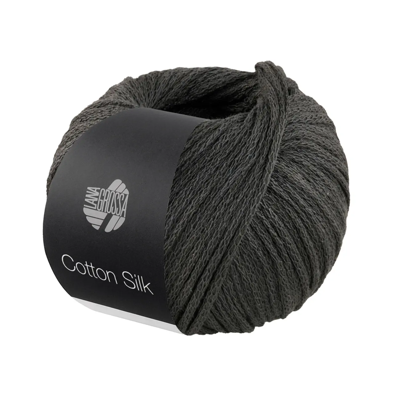 Cotton Silk 11 Anthrazit von Lana Grossa. Edles Effektgarn aus Maulbeerseide gefüllt mit Baumwolle