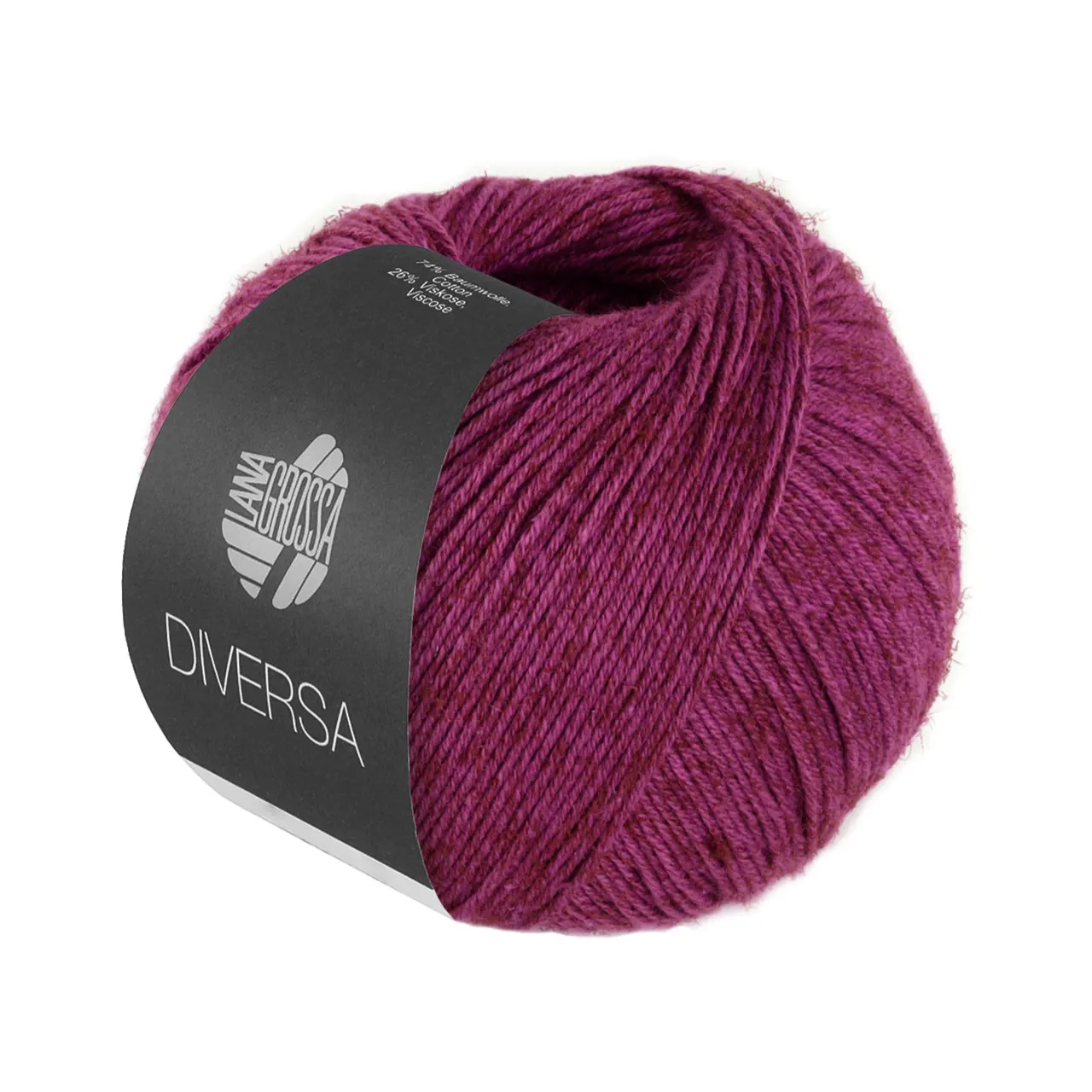 Diversa 25 Fuchsia von Lana Grossa. Leichtes Baumwoll-Mischgarn mit zartem Mélange-Effekt