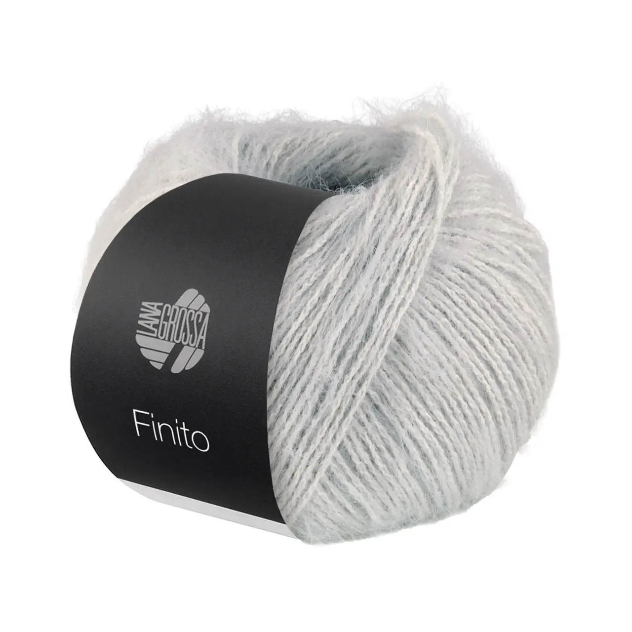 Finito 14 Silbergrau/Creme von Lana Grossa. Sommerliches Flauschgarn mit Baumwolle