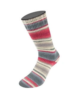 <span class="yarn-title">Landlust die Sockenwolle</span> <span class="yarn-color">119 Silber-/<wbr>Mittel-/<wbr>Dunkelgrau/<wbr>Orient-/<wbr>Tomatenrot/<wbr>Ecru Gestreift</span>