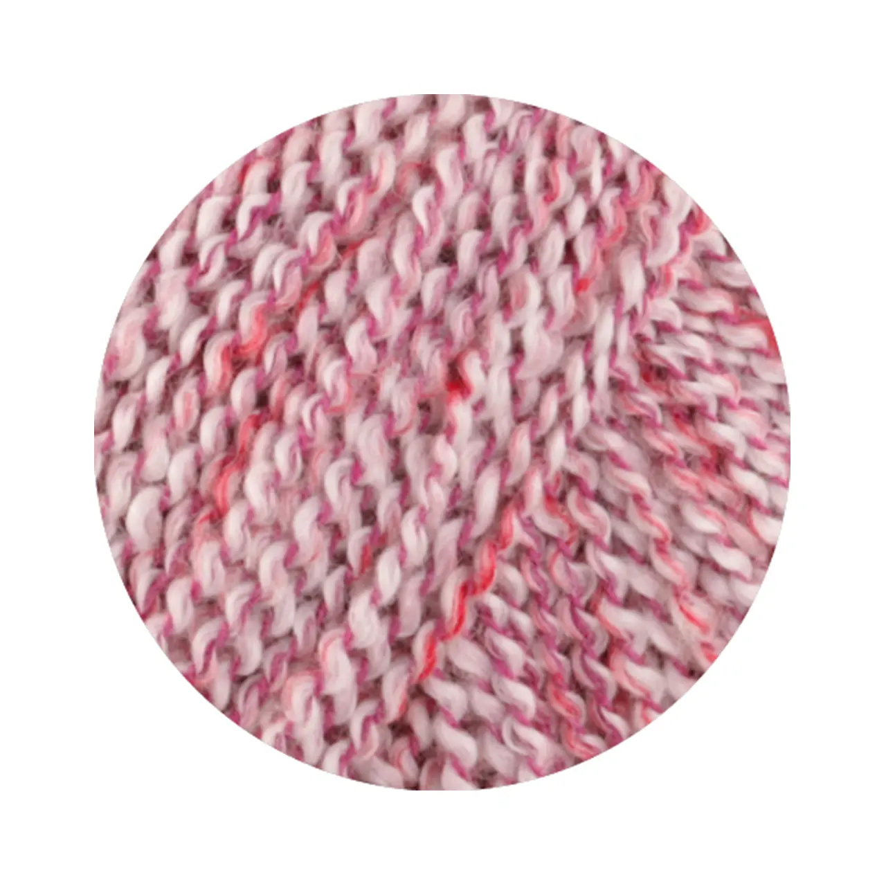 Maglia 14 Rohweiß/Zyklam/Rot/Rosa von Lana Grossa. Sommer-Tweedgarn aus Baumwolle mit einem bunten Effektgarn verzwirnt