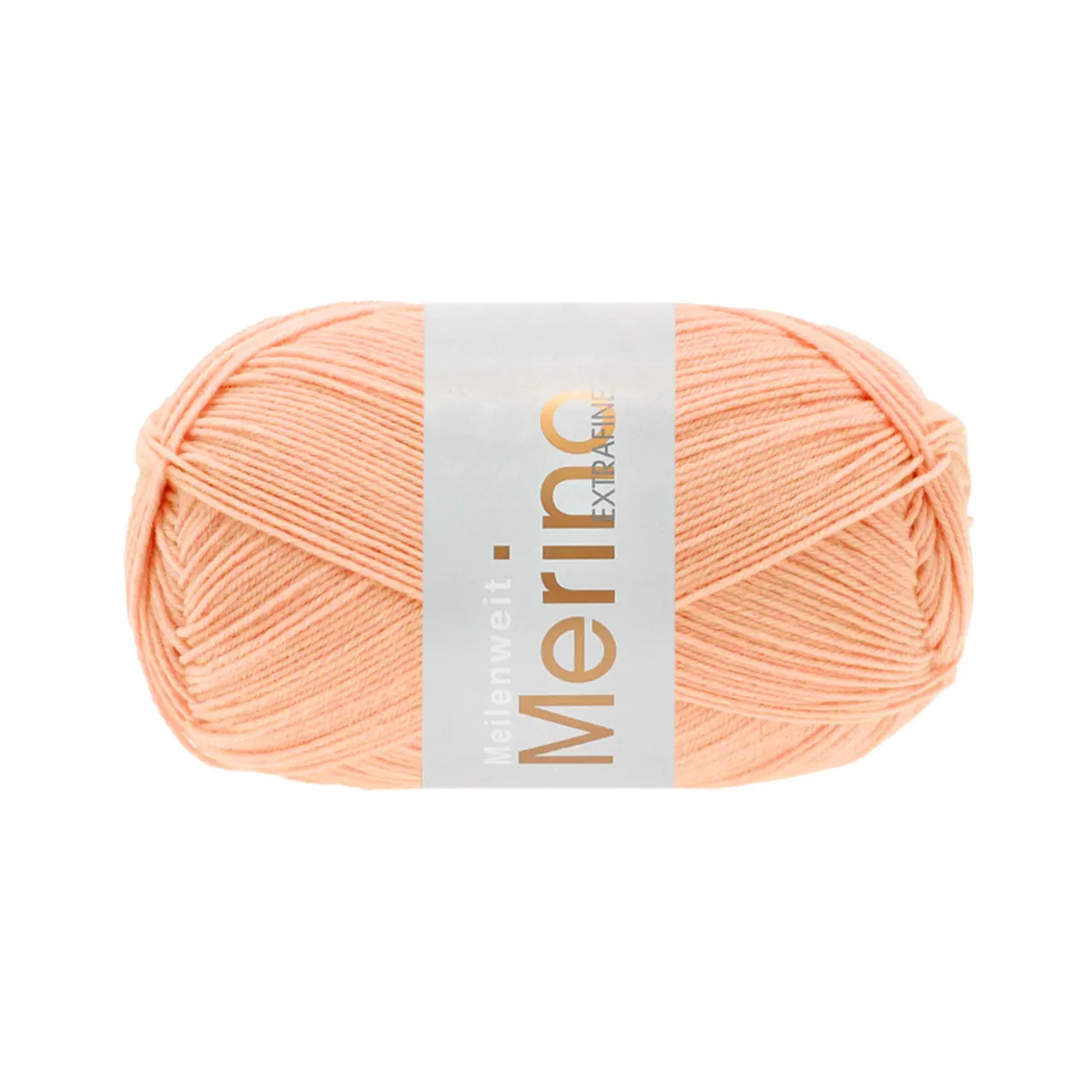 Meilenweit 100 Merino Extrafine Uni 2458 Apricot von Lana Grossa. Hochwertiges Sockengarn aus extrafeiner Merino-Wolle waschmaschinenfest