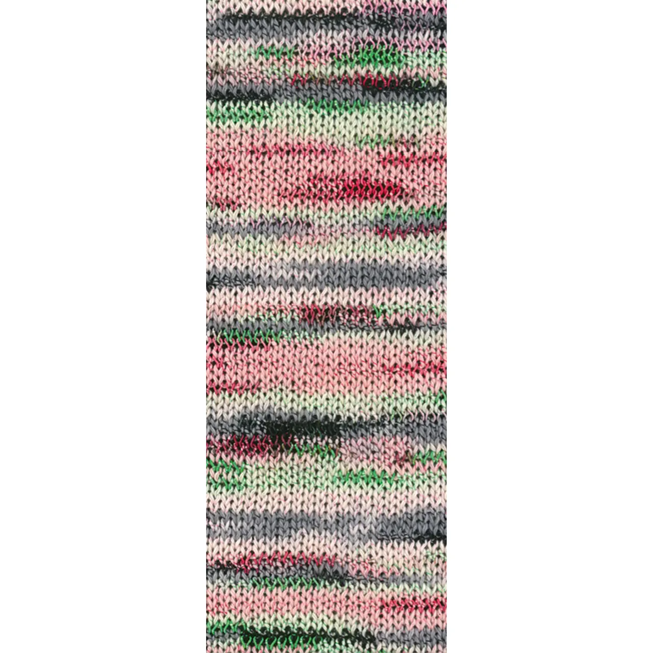 Torto 7 Blassgrün/Rosé/Rosa/Grün/Dunkelgrau/Anthrazit/Rot von Lana Grossa. Baumwoll-Effektgarn mit doppeltem Farbeffekt unregelmäßig mit einem feinen glänzenden Faden umwickelt