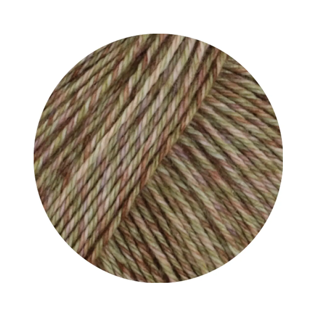 Vintage Socks 1013 Khaki/Hellbeige/Zartgrün/Braun Meliert von Lana Grossa. Hochwertiges Sockengarn mit Merinowolle und mit Ton in Ton Farbeffekt
