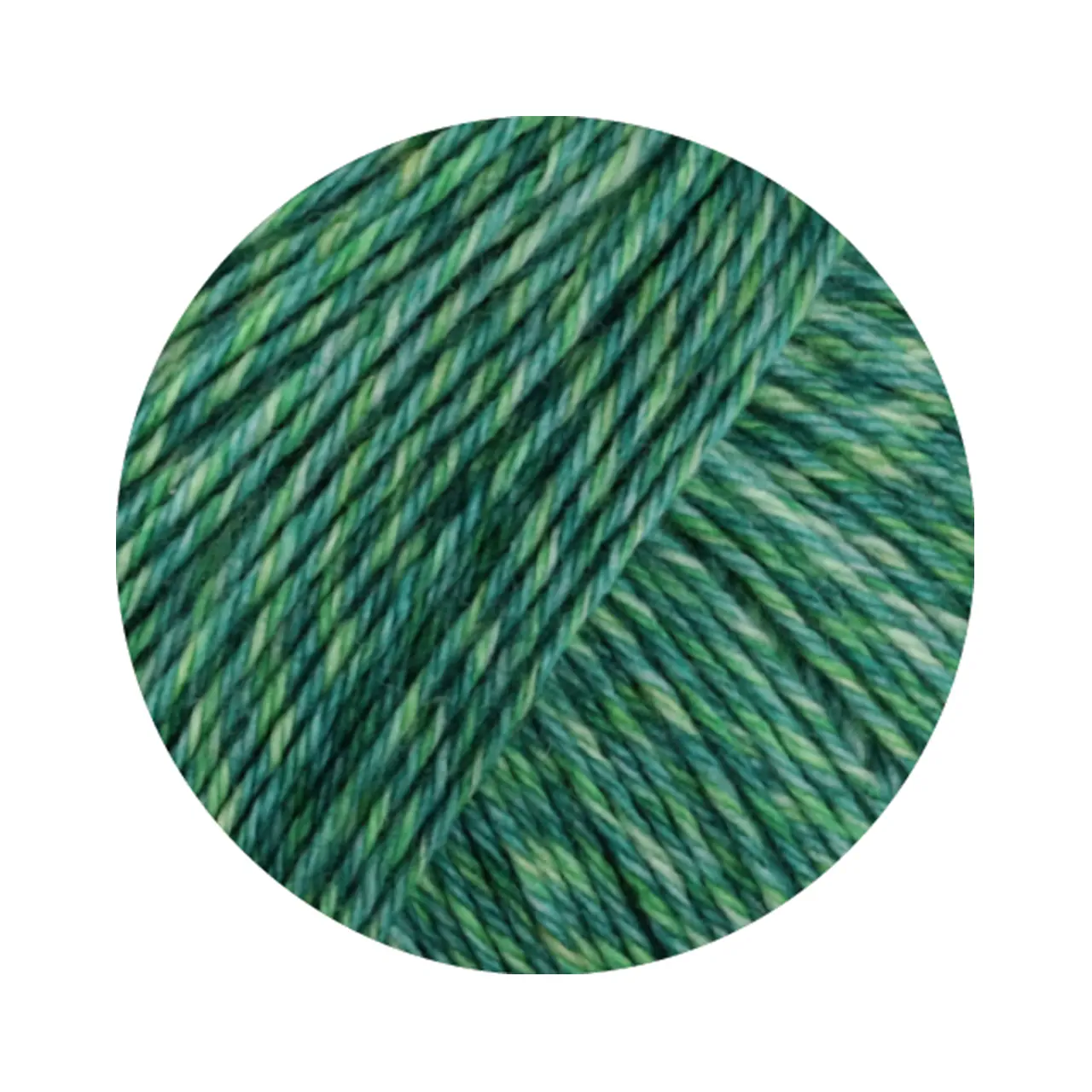 Vintage Socks 1015 Dunkel-/Gelbgrün/Petrol Meliert von Lana Grossa. Hochwertiges Sockengarn mit Merinowolle und mit Ton in Ton Farbeffekt