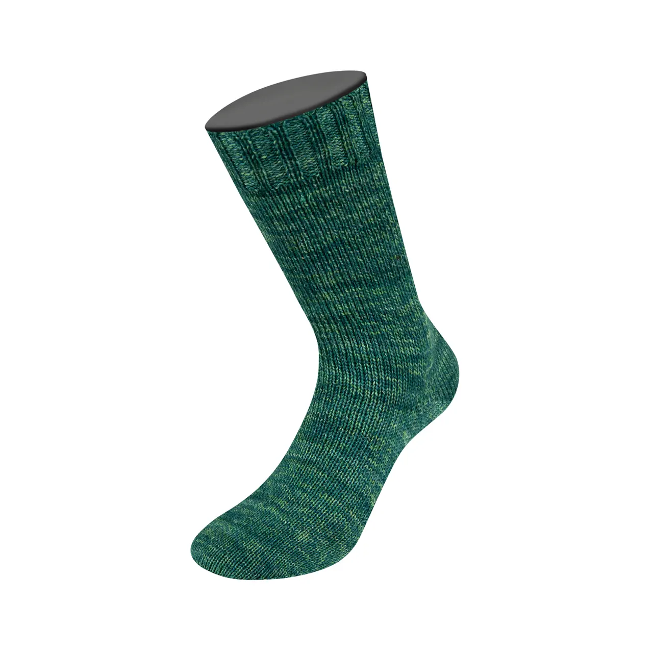 Vintage Socks 1015 Dunkel-/Gelbgrün/Petrol Meliert von Lana Grossa. Hochwertiges Sockengarn mit Merinowolle und mit Ton in Ton Farbeffekt