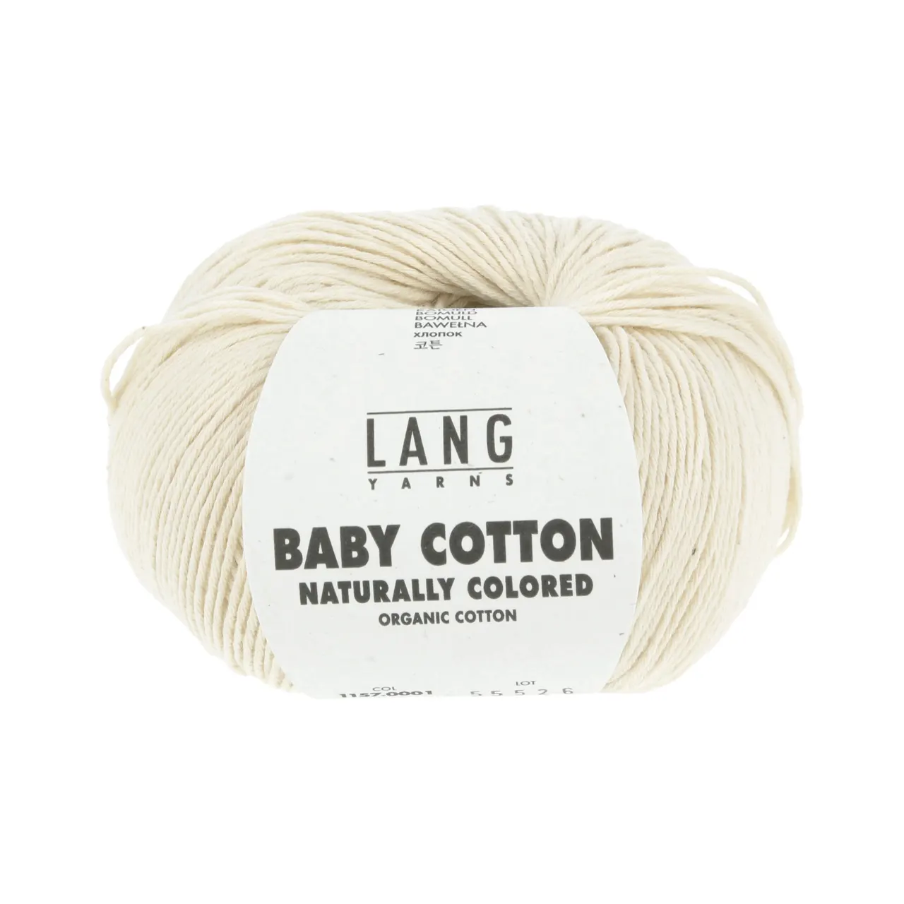 Baby Cotton Naturally Colored 1 Ivory von Lang Yarns. Die Basis für BABY COTTON NATURALLY COLORED sind wie der Name schon sagt Baumwollfasern welche in farbig wachsen und nicht gefärbt werden.
