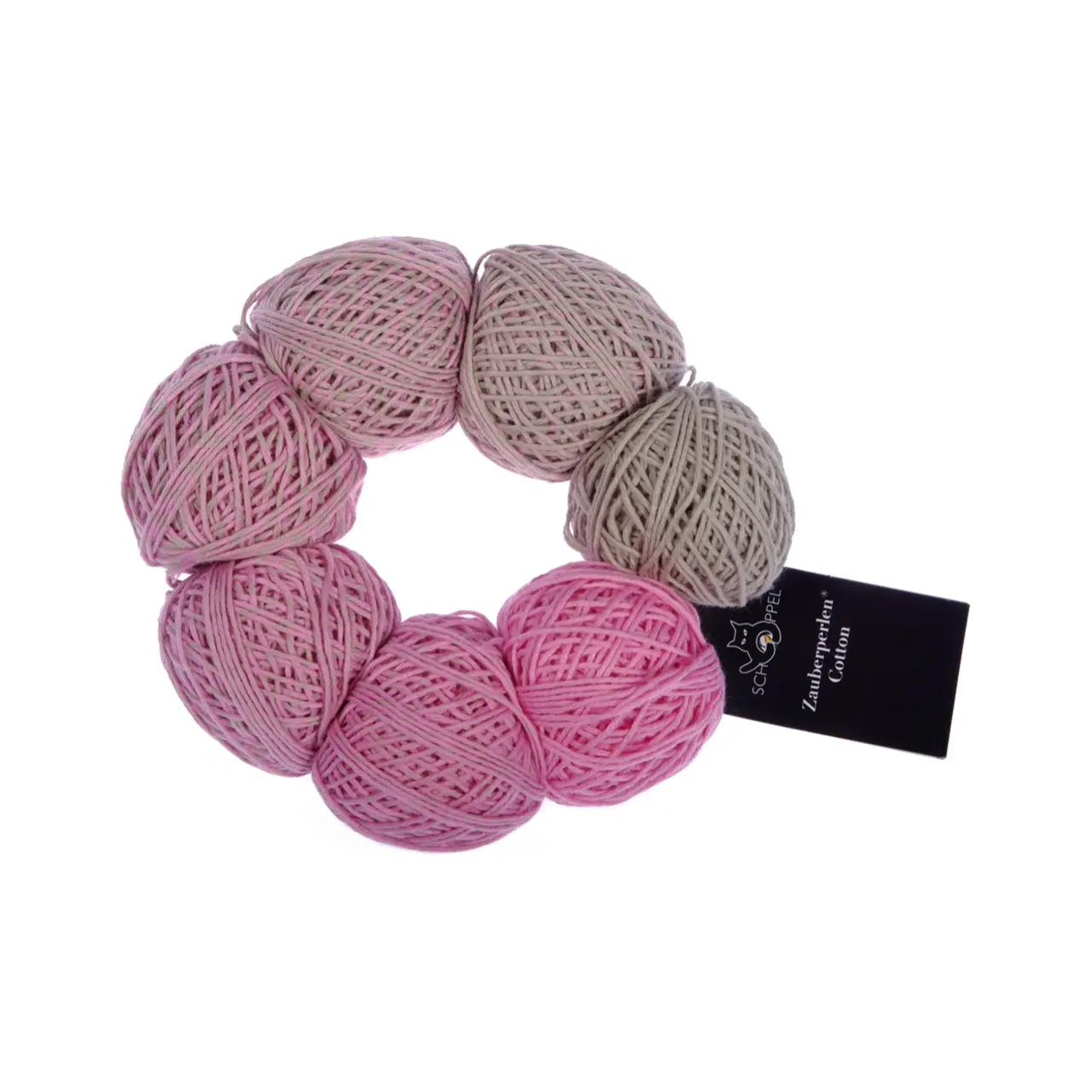 Zauberperlen® Cotton 2484 Pianissimo von Schoppel. Ein Malkasten aus Baumwolle. Ihr individuelles Farbspiel entsteht durch das Verbinden der Miniknäuel.