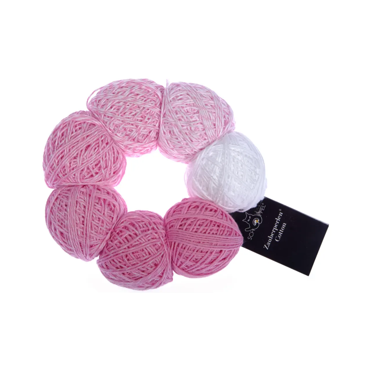 Zauberperlen® Cotton 2488 Innocento von Schoppel. Ein Malkasten aus Baumwolle. Ihr individuelles Farbspiel entsteht durch das Verbinden der Miniknäuel.