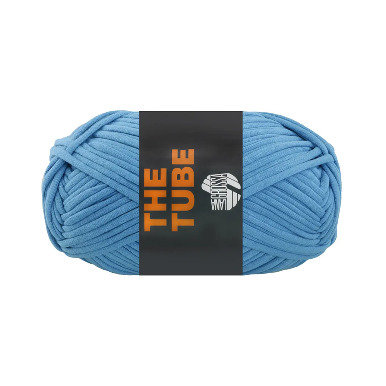 The Tube 26 Blau von Lana Grossa. Weiches gefülltes Schlauchgarn ideal geeignet für Home- Accessoires und Taschen