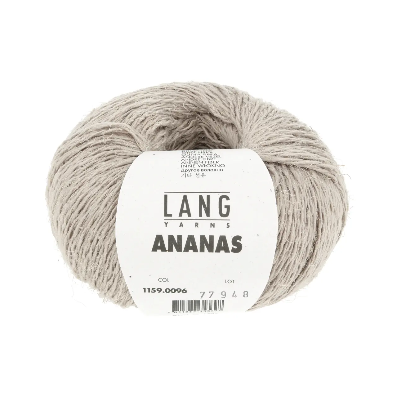 Ananas 96 Stein von Lang Yarns. Die Ananasfaser in diesem Garn wird aus den Blättern der Ananaspflanze gewonnen die normalerweise als Abfall gelten und oft verbrannt werden. Die verwendeten Fasern werden durch eine nachhaltige Methode ohne Bleichmittel verarbeitet. Stattdessen werden Verunreinigungen mit einem enzymatischen Waschverfahren entfernt das keine schädlichen Chemikalien verwendet und der restliche Prozess ist vollständig mechanisch um die Umweltbelastung zu