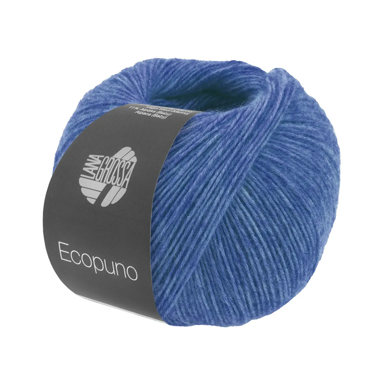 Ecopuno 213 Enzianblau von Lana Grossa. Edle Netzgarnstruktur aus Baumwolle gefüllt mit Merino/Alpaka