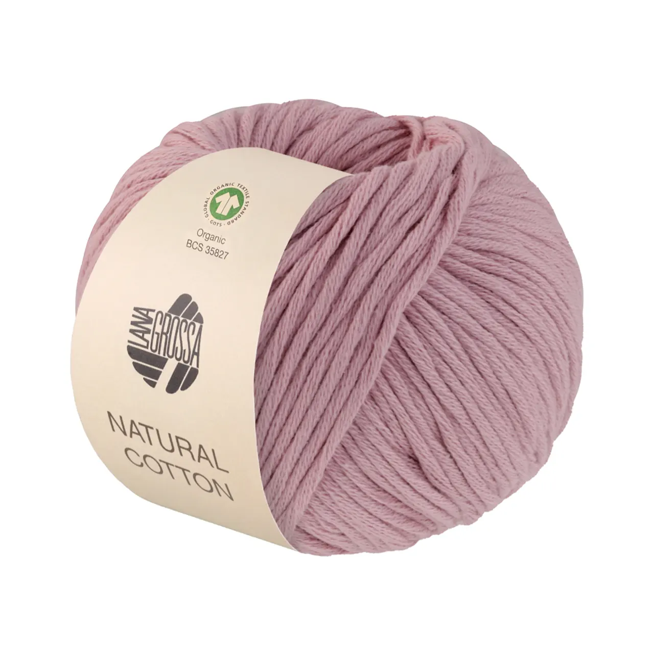 Natural Cotton GOTS 11 Altrosa von Lana Grossa. Bio-Baumwollgarn in Millefili- Zwirnung