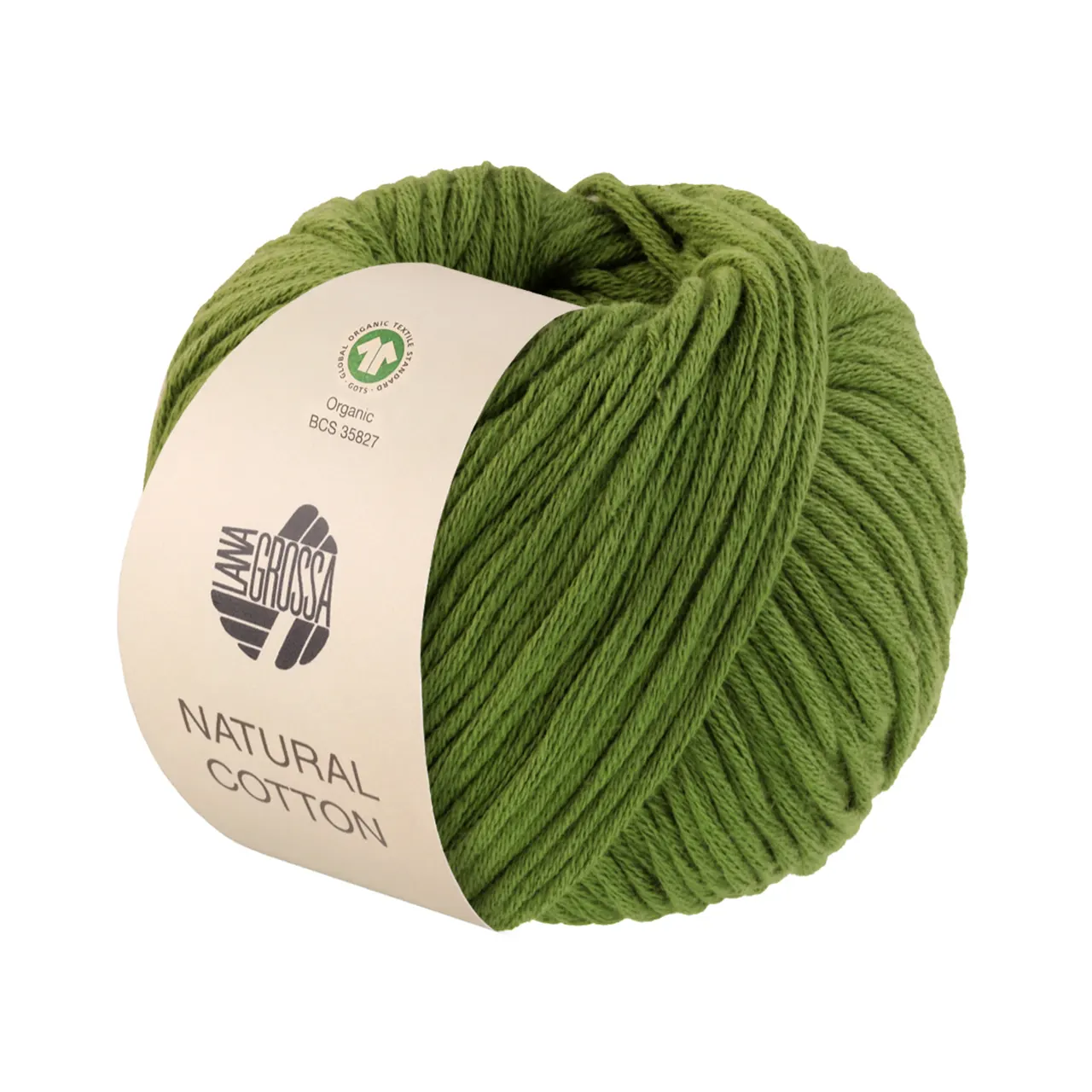 Natural Cotton GOTS 3 Grün von Lana Grossa. Bio-Baumwollgarn in Millefili- Zwirnung