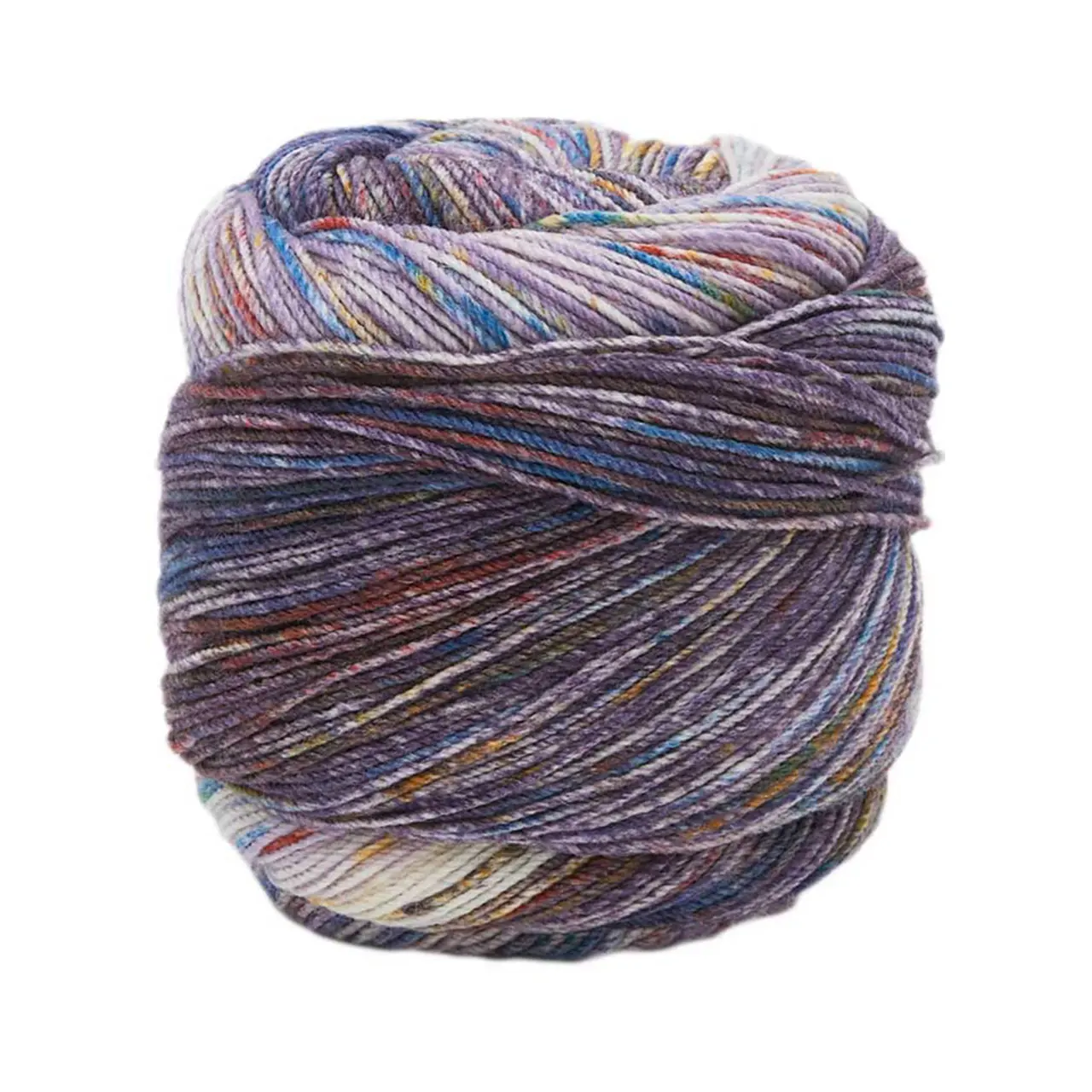 Paint Gradient Sock 11 Violett/Lila/Blau/Weiß/Orange von Laines Du Nord. Modernes Farbverlaufsgarn für das Stricken von zwei identischen einzigartigen Socken sowie anderen Projekten wie Accessoires oder individuellen Modestücken.