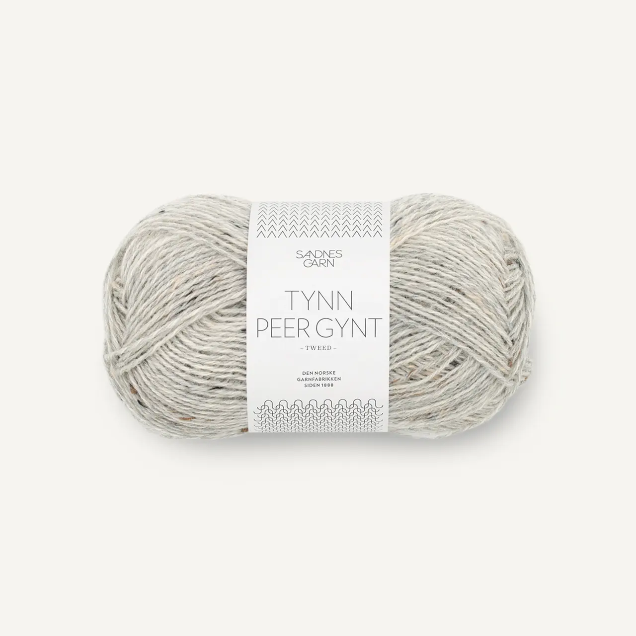 Tynn Peer Gynt 1034 Lys Gråmelert Med Natur Tweed von Sandnes Garn. Norwegische Wolle ist leicht und warm und trotzdem robust.