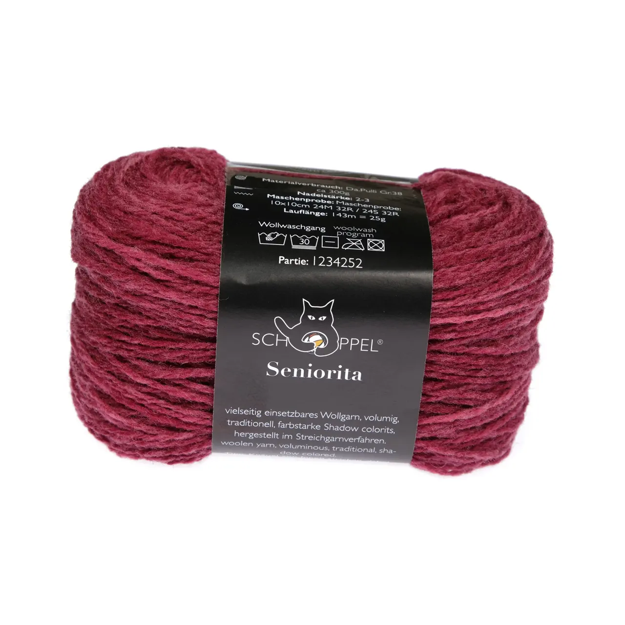 Seniorita 2603 Merlot Inspiration Dibadu von Schoppel. vielseitig einsetzbares Wollgarn volumig traditionell farbstarke Shadow colorits hergestellt im Streichgarnverfahren.