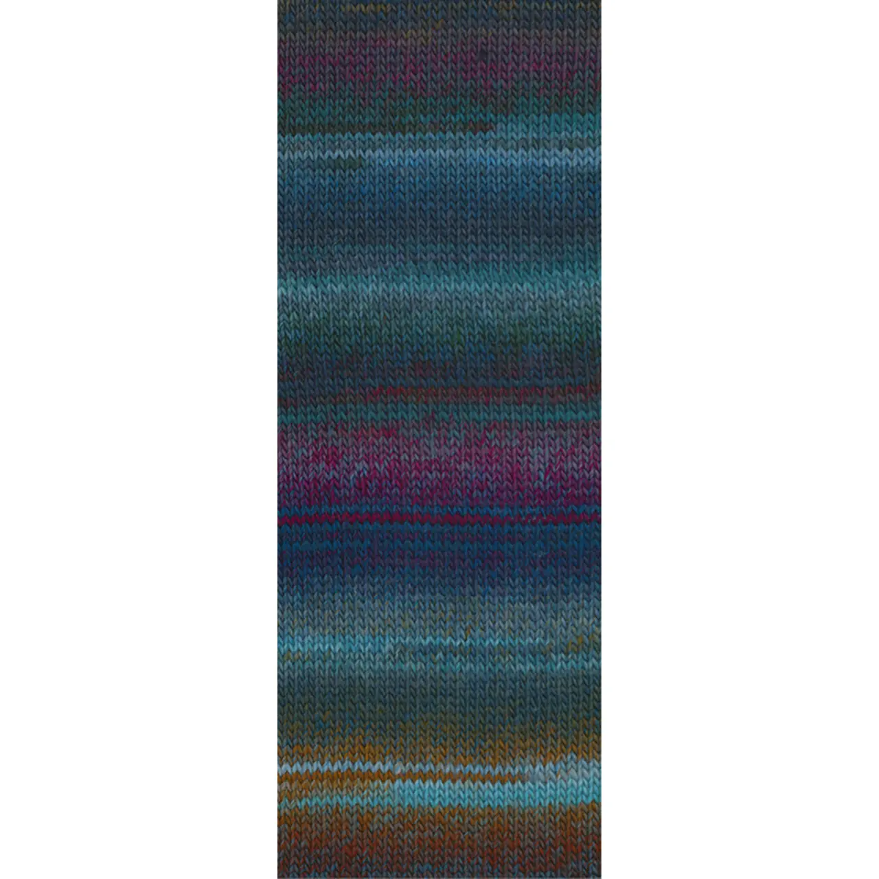 Colorissimo 210 Türkis/Aubergine/Schwarzgrün/Nougat/Schokobraun/Dunkelpetrol/Dunkelgrau von Lana Grossa. Dochtgarn aus 100% Merinowolle mit effektvollen Farbmustern