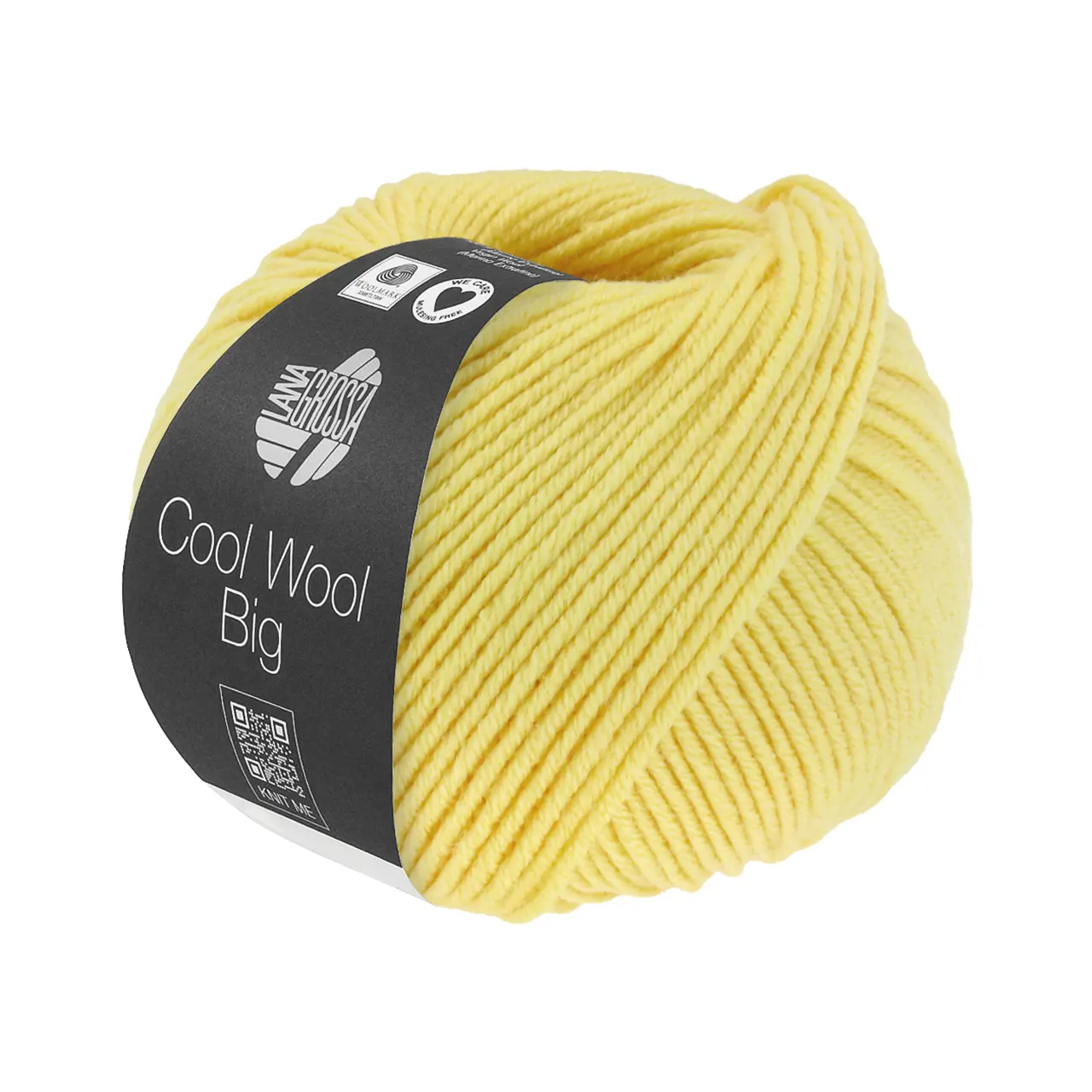 Cool Wool Big Uni 1028 Grüngelb von Lana Grossa. Extrafeine Merinowolle waschmaschinenfest und filzfrei