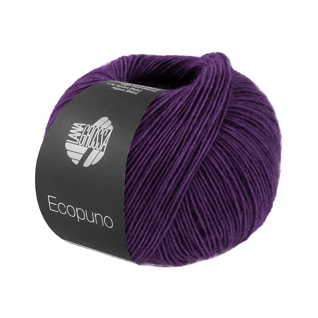 Ecopuno 217 Tiefviolett von Lana Grossa. Edle Netzgarnstruktur aus Baumwolle gefüllt mit Merino/Alpaka
