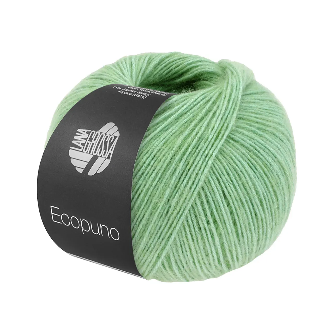 Ecopuno 219 Helles Smaragd von Lana Grossa. Edle Netzgarnstruktur aus Baumwolle gefüllt mit Merino/Alpaka