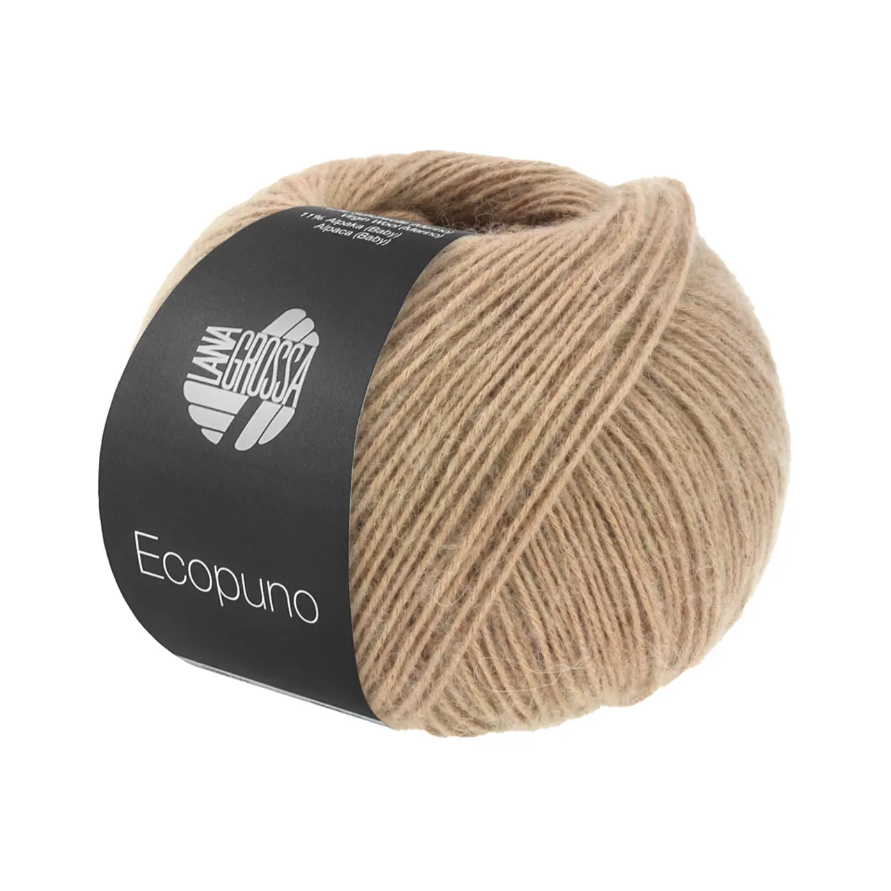 Ecopuno 222 Leinenbeige von Lana Grossa. Edle Netzgarnstruktur aus Baumwolle gefüllt mit Merino/Alpaka
