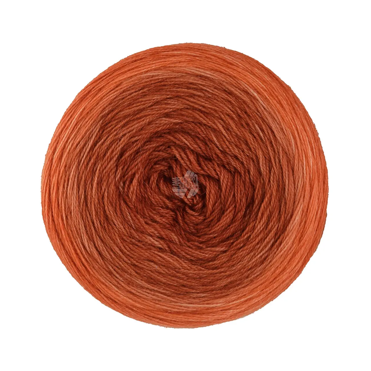 Merino Lace Aquarell 407 Orange/Kupferrot/Rost von Lana Grossa. Extrafeine Merinowolle in Lace-Garnstärke im Farbverlauf bedruckt