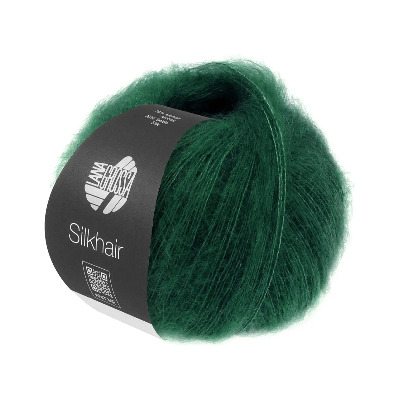 Silkhair Uni 219 Tannengrün von Lana Grossa. Feines Lace-Garn aus Superkid Mohair mit Seide