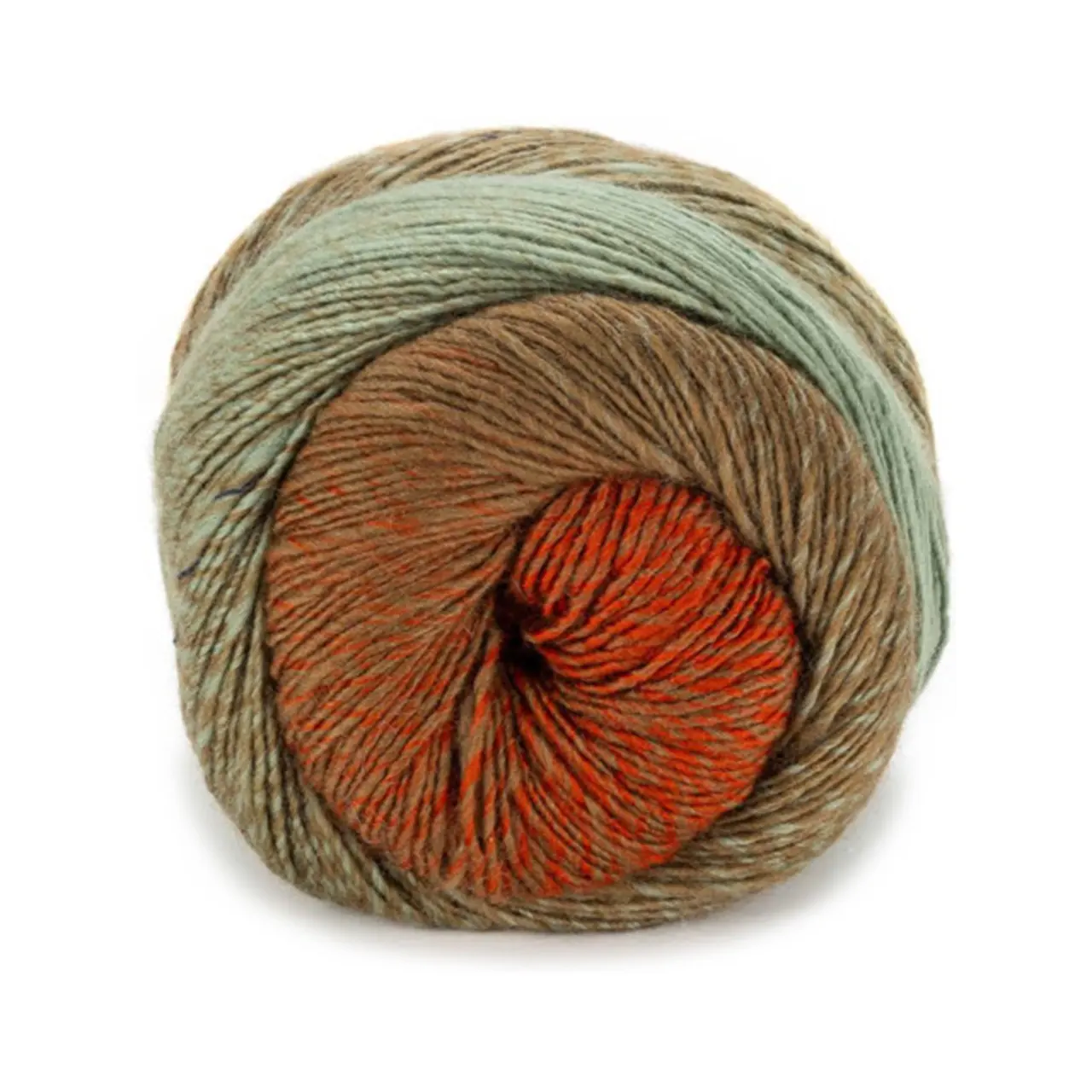 Poema Cashmere 103 Rot/Braun/Mint von Laines Du Nord. Hier vereint sich die edelste Faser Kaschmir mit feinster Premium-Merinowolle um das eleganteste Gedicht des Strick-Universums zu komponieren.
