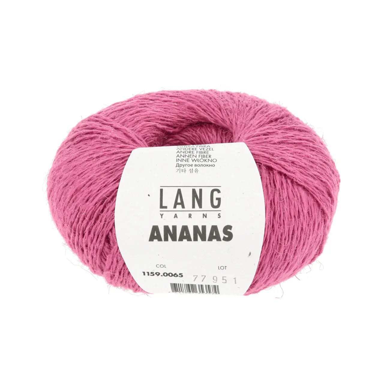 Ananas 65 Pink von Lang Yarns. Die Ananasfaser in diesem Garn wird aus den Blättern der Ananaspflanze gewonnen die normalerweise als Abfall gelten und oft verbrannt werden. Die verwendeten Fasern werden durch eine nachhaltige Methode ohne Bleichmittel verarbeitet. Stattdessen werden Verunreinigungen mit einem enzymatischen Waschverfahren entfernt das keine schädlichen Chemikalien verwendet und der restliche Prozess ist vollständig mechanisch um die Umweltbelastung zu