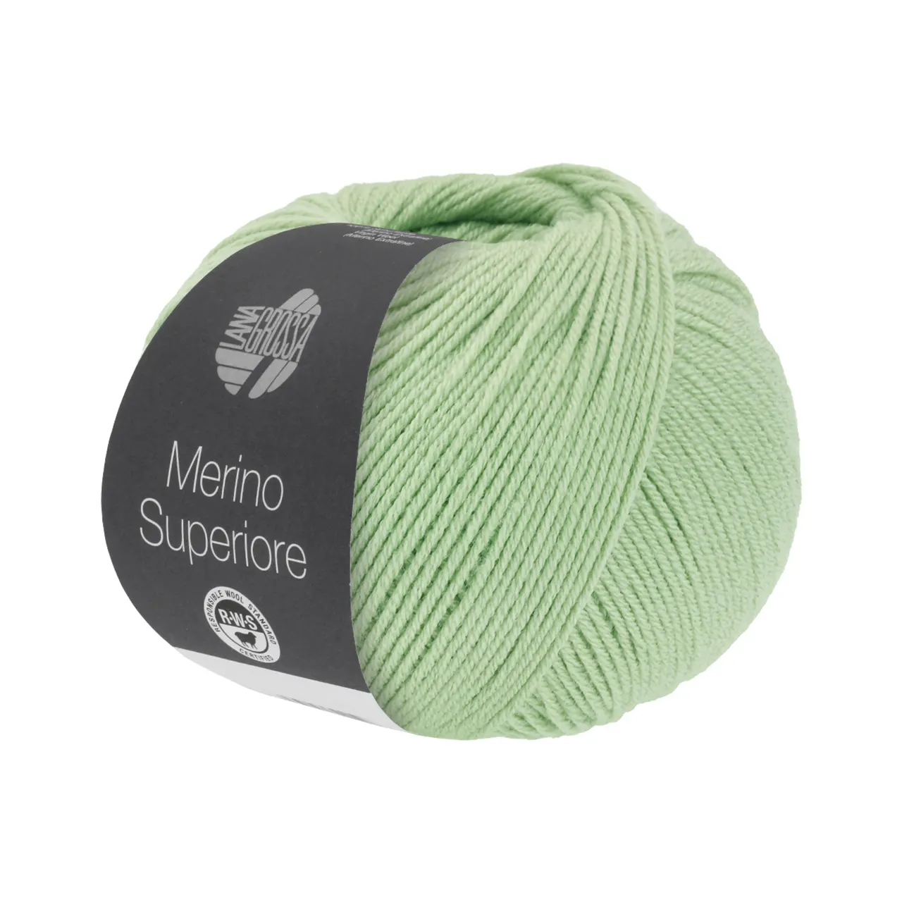 Merino Superiore 49 Weißgrün von Lana Grossa. Pure extrafeine Merinowolle waschmaschinenfest und filzfrei