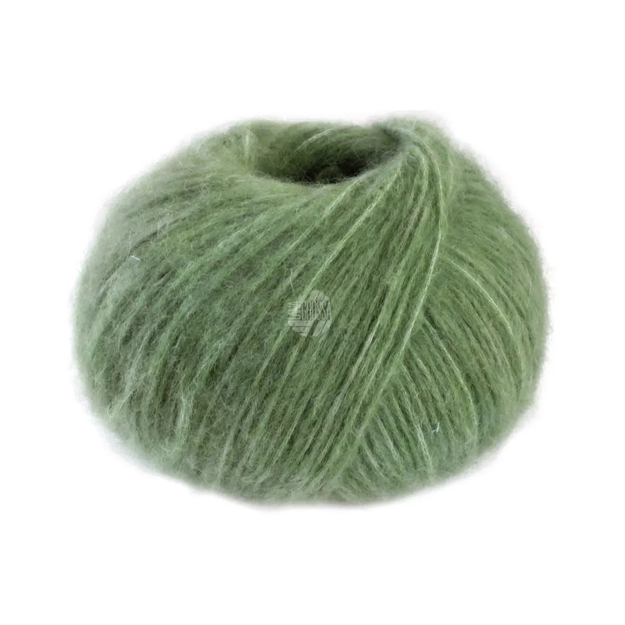 Alpaca Air II 14 Graugrün von Lana Grossa. Leichtes Alpaka-Schlauchgarn mit Baumwollanteil