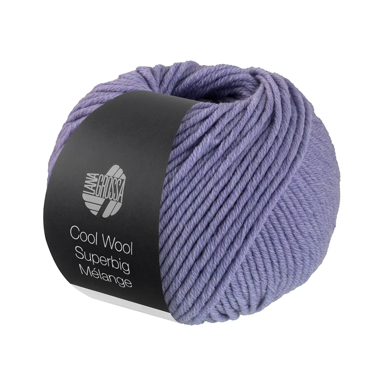 Cool Wool Superbig Mélange 205 Lila Meliert von Lana Grossa. Pure extrafeine Merinowolle waschmaschinenfest und filzfrei