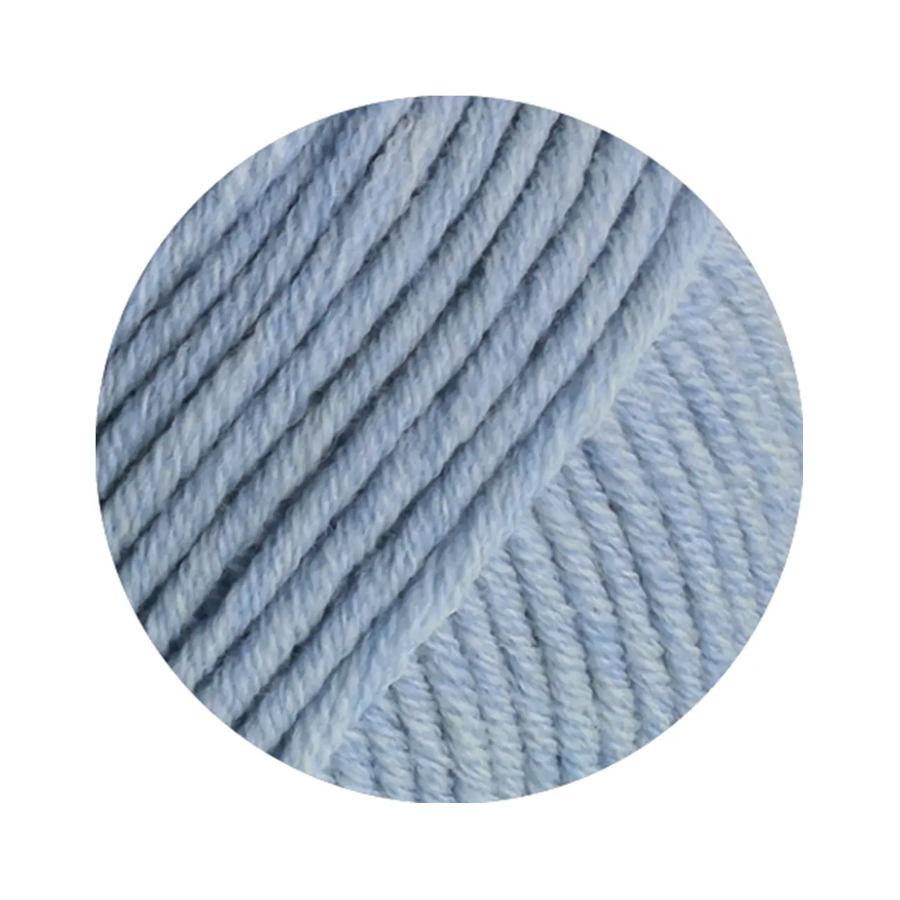 Cool Wool Superbig Mélange 206 Hellblau Meliert von Lana Grossa. Pure extrafeine Merinowolle waschmaschinenfest und filzfrei