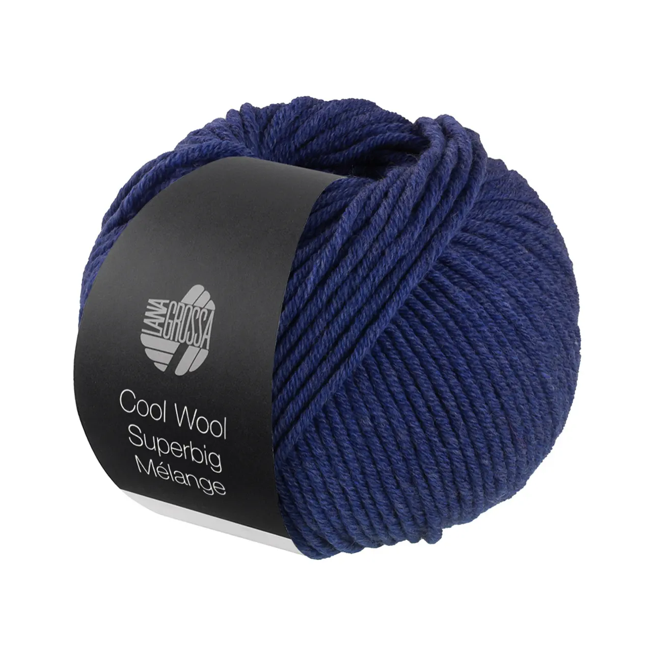Cool Wool Superbig Mélange 208 Dunkelblau Meliert von Lana Grossa. Pure extrafeine Merinowolle waschmaschinenfest und filzfrei