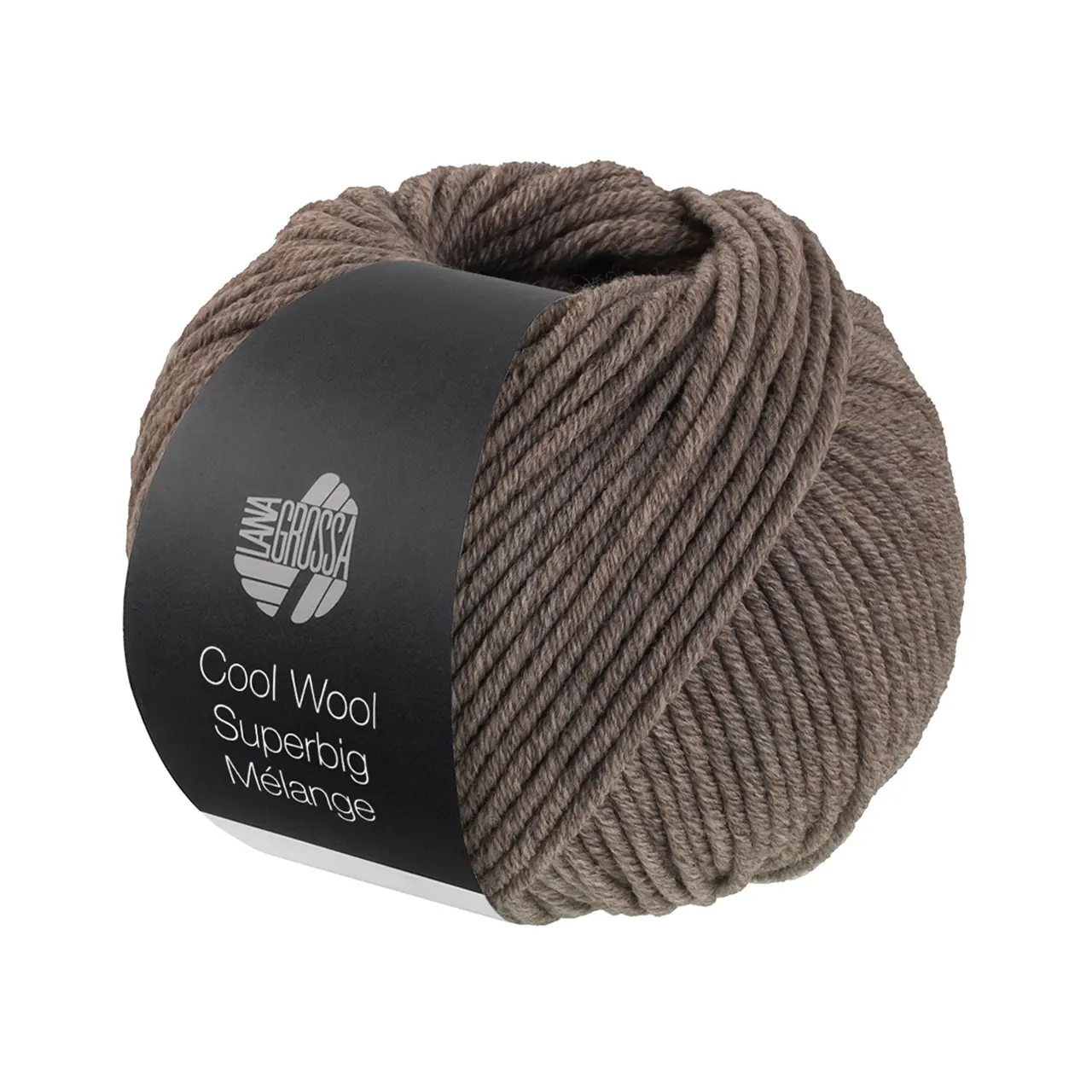 Cool Wool Superbig Mélange 213 Taupe Meliert von Lana Grossa. Pure extrafeine Merinowolle waschmaschinenfest und filzfrei