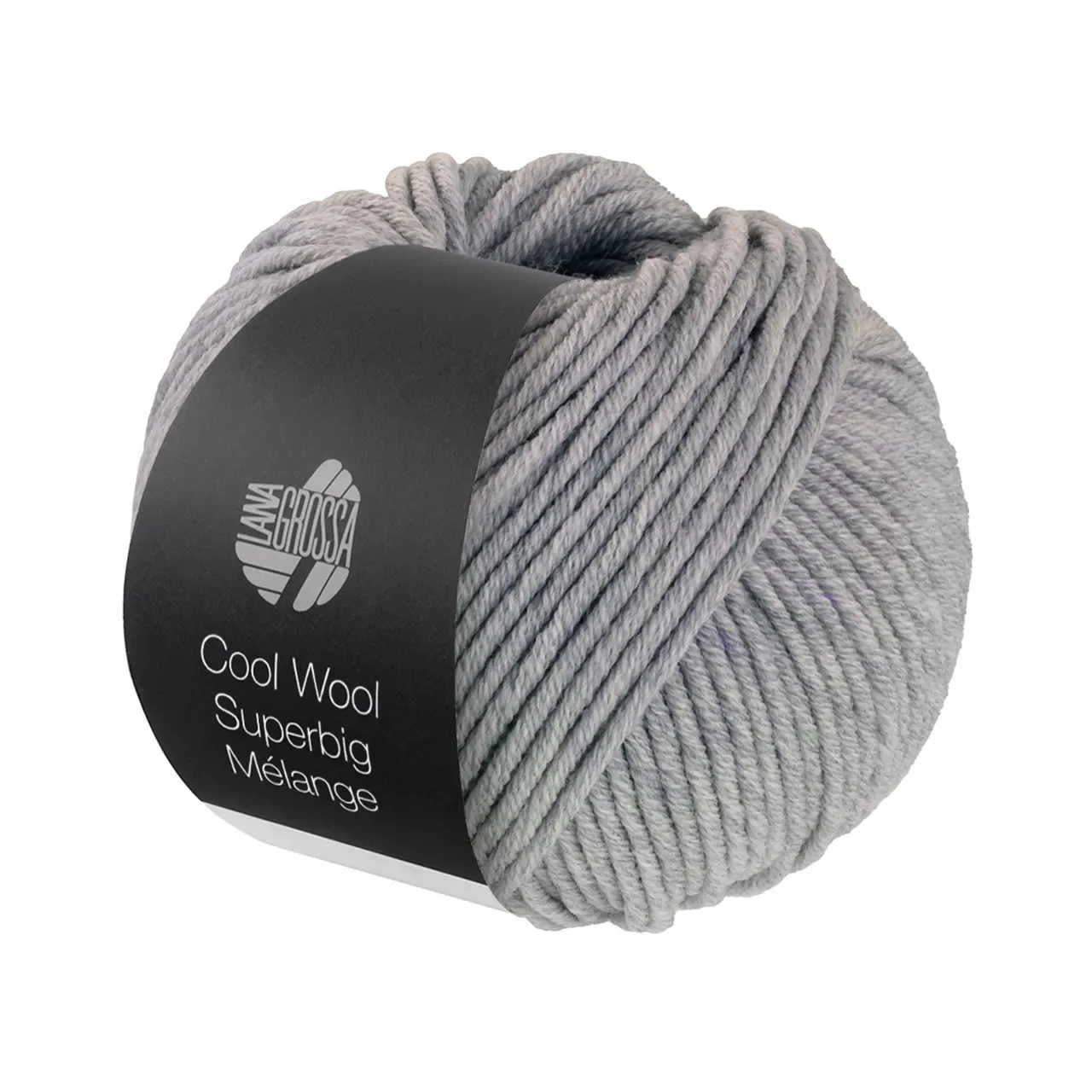 Cool Wool Superbig Mélange 216 Hellgrau Meliert von Lana Grossa. Pure extrafeine Merinowolle waschmaschinenfest und filzfrei