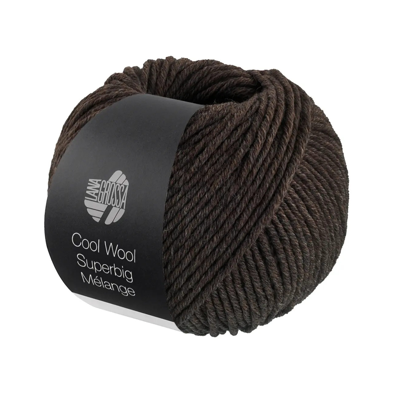Cool Wool Superbig Mélange 219 Graubraun Meliert von Lana Grossa. Pure extrafeine Merinowolle waschmaschinenfest und filzfrei
