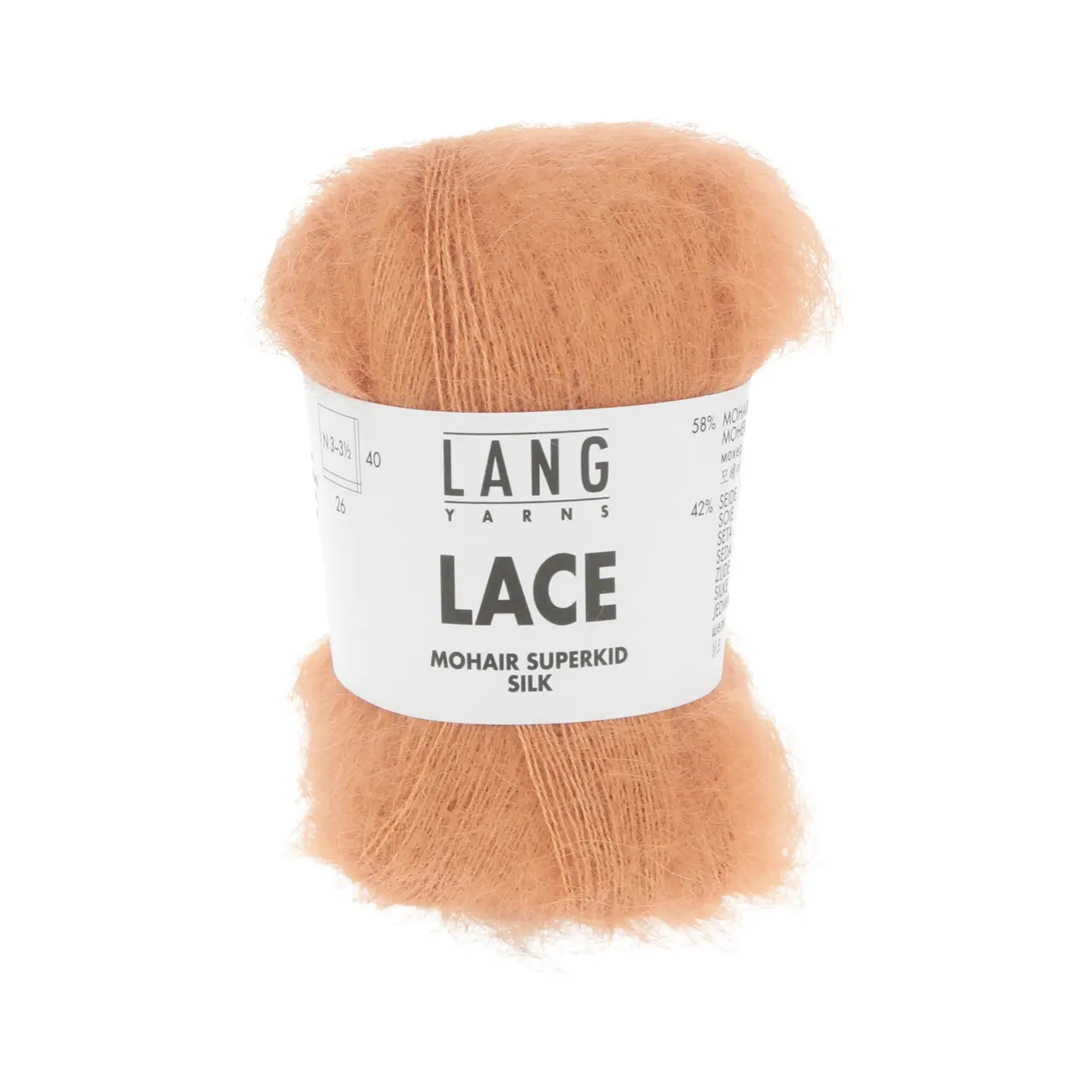 Lace 259 Tangerine von Lang Yarns. Wir haben uns auf die Suche nach dem feinsten und schönsten Mohair begeben. In Südafrika haben wir die hochwertigste Qualität gefunden. Diese wird bestimmt durch die Feinheit (Durchmesser)