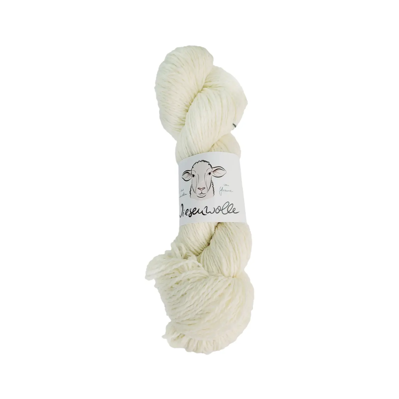 Wiesenwolle 1 Rohweiß von Wiesen Wolle. 2-fädige strapazierfähige und sehr wärmdende Landhauswolle vom Münchner Merino-Landschaf - ideal für Trachtenjacken Pullover und für Fair-Isle-Strick.
