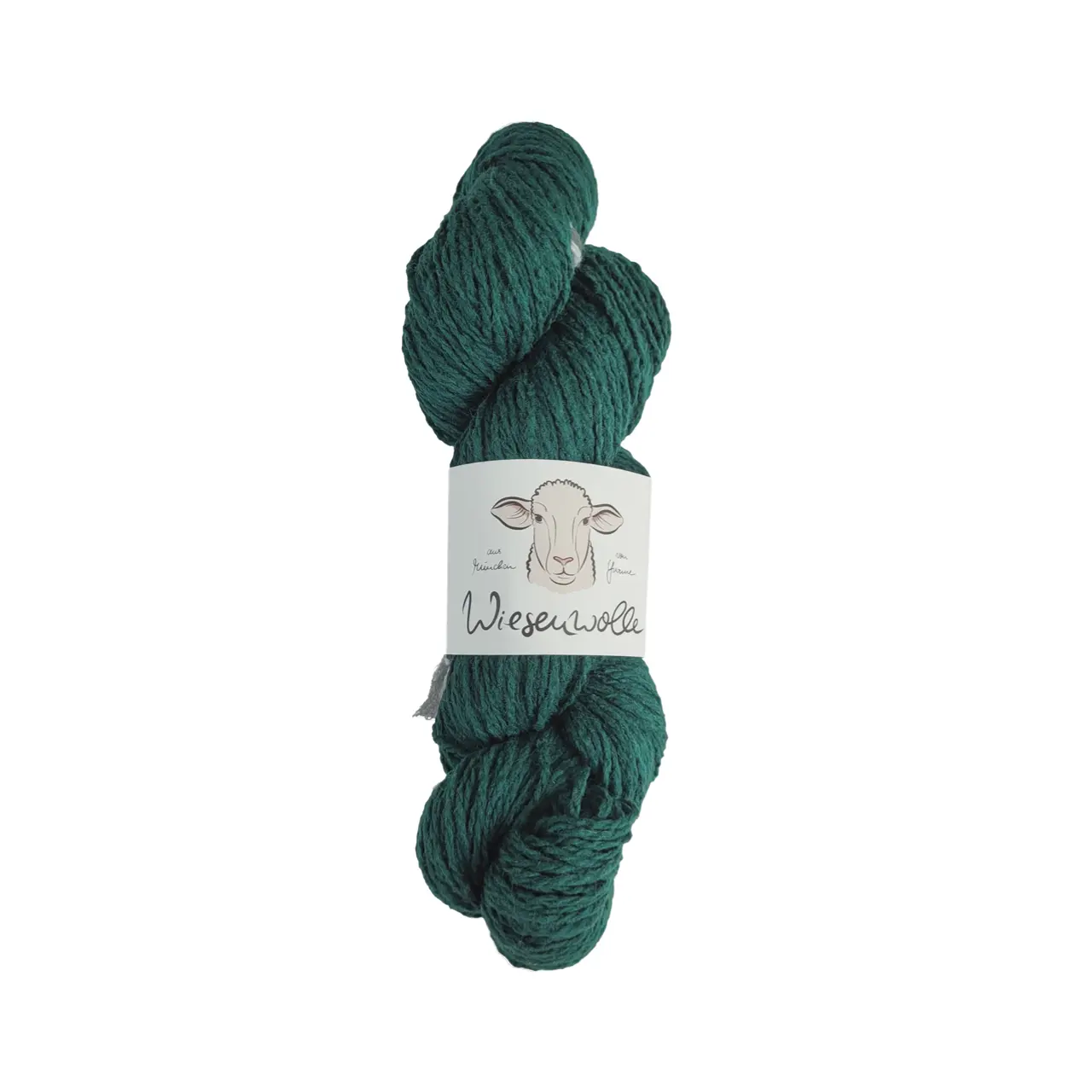 Wiesenwolle 4 Tannengrün von Wiesen Wolle. 2-fädige strapazierfähige und sehr wärmdende Landhauswolle vom Münchner Merino-Landschaf - ideal für Trachtenjacken Pullover und für Fair-Isle-Strick.