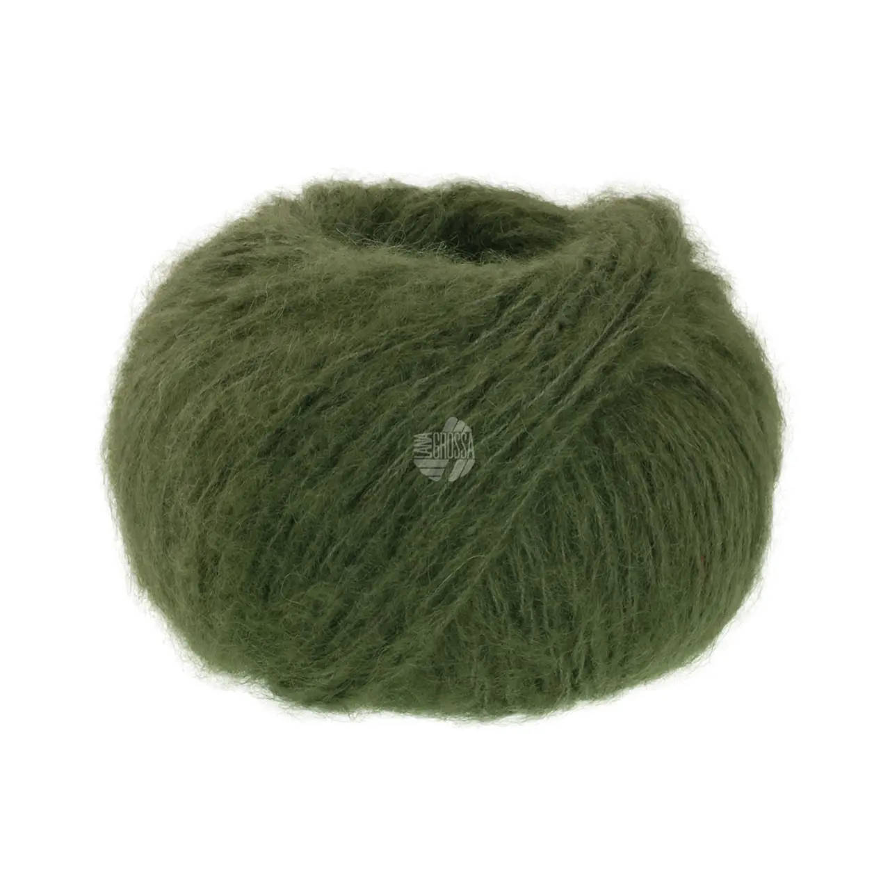 Mohair Di Gio 14 Farngrün von Lana Grossa. Locker verzwirntes Garn aus superfeinen Merinofasern und Superkid Mohair