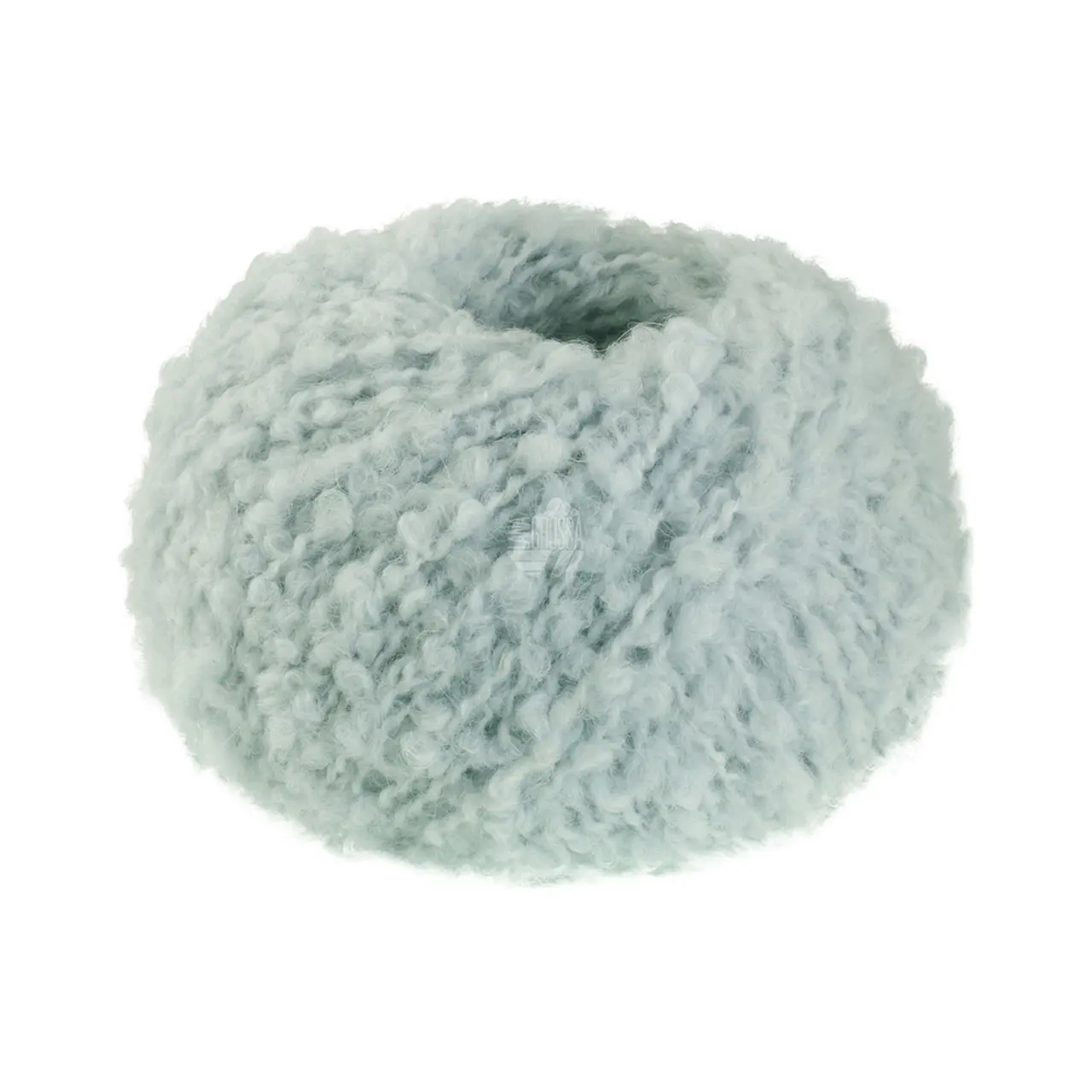 Orsetto 1 Weißblau von Lana Grossa. Weiches Bouclé-Garn aus Alpaka- und Merinofasern