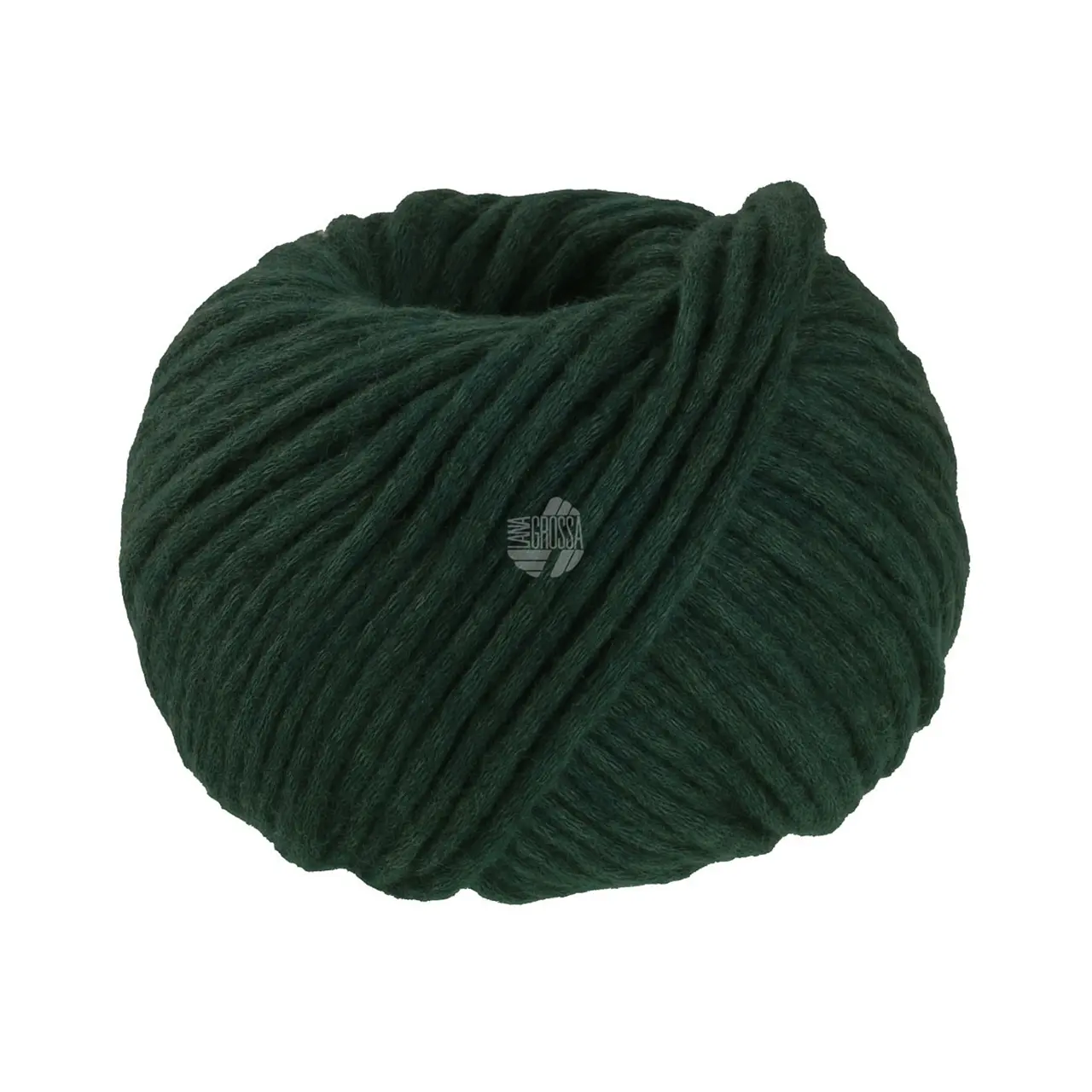 Winter Softness 5 Dunkelgrün von Lana Grossa. Zartes Baumwollschlauchgarn voluminös ágefüllt ámit flauschigen Merinofasern