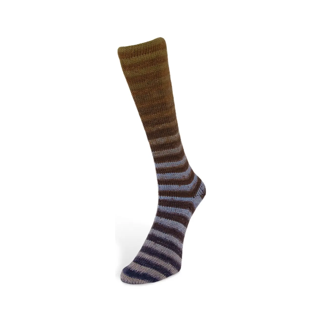 Paint Socks 6-Fach 1 Braun/Hellblau/Dunkelblau von Laines Du Nord. Dicke warme und farbenfrohe Sockenwolle 6-fach - perfekt für gemütliche robuste Stricksocken und individuelle Accessoires. Die hochwertigen Fasern bestehen aus mulesingfreier chlorfrei behandelter Schurwolle und bieten ein angenehmes Tragegefühl.