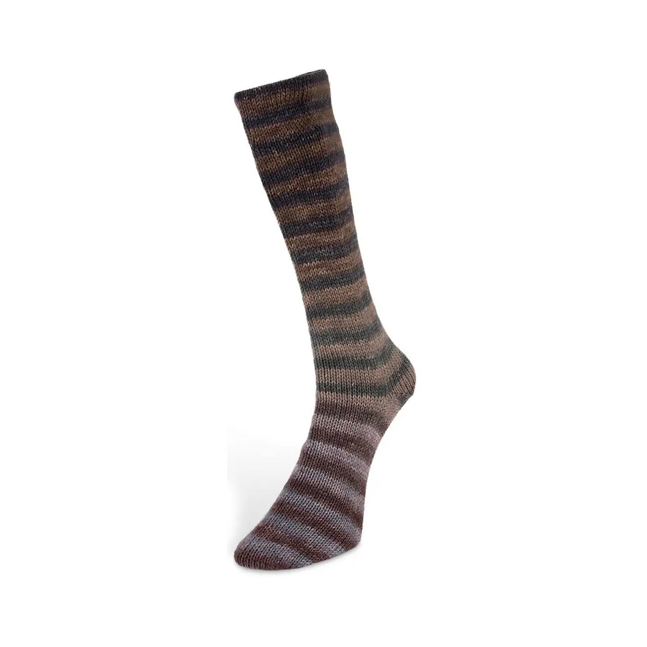 Paint Socks 6-Fach 5 Braun/Beige/Anthrazit von Laines Du Nord. Dicke warme und farbenfrohe Sockenwolle 6-fach - perfekt für gemütliche robuste Stricksocken und individuelle Accessoires. Die hochwertigen Fasern bestehen aus mulesingfreier chlorfrei behandelter Schurwolle und bieten ein angenehmes Tragegefühl.