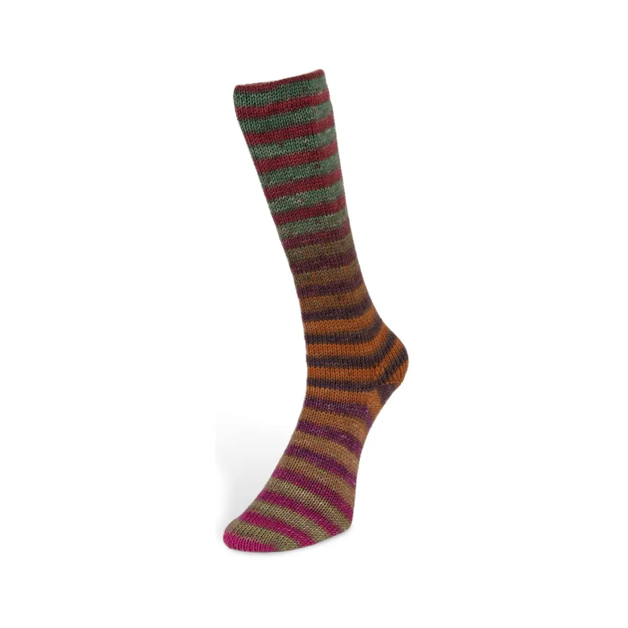 Paint Socks 6-Fach 6 Pink/Orange/Grün/Beige von Laines Du Nord. Dicke warme und farbenfrohe Sockenwolle 6-fach - perfekt für gemütliche robuste Stricksocken und individuelle Accessoires. Die hochwertigen Fasern bestehen aus mulesingfreier chlorfrei behandelter Schurwolle und bieten ein angenehmes Tragegefühl.