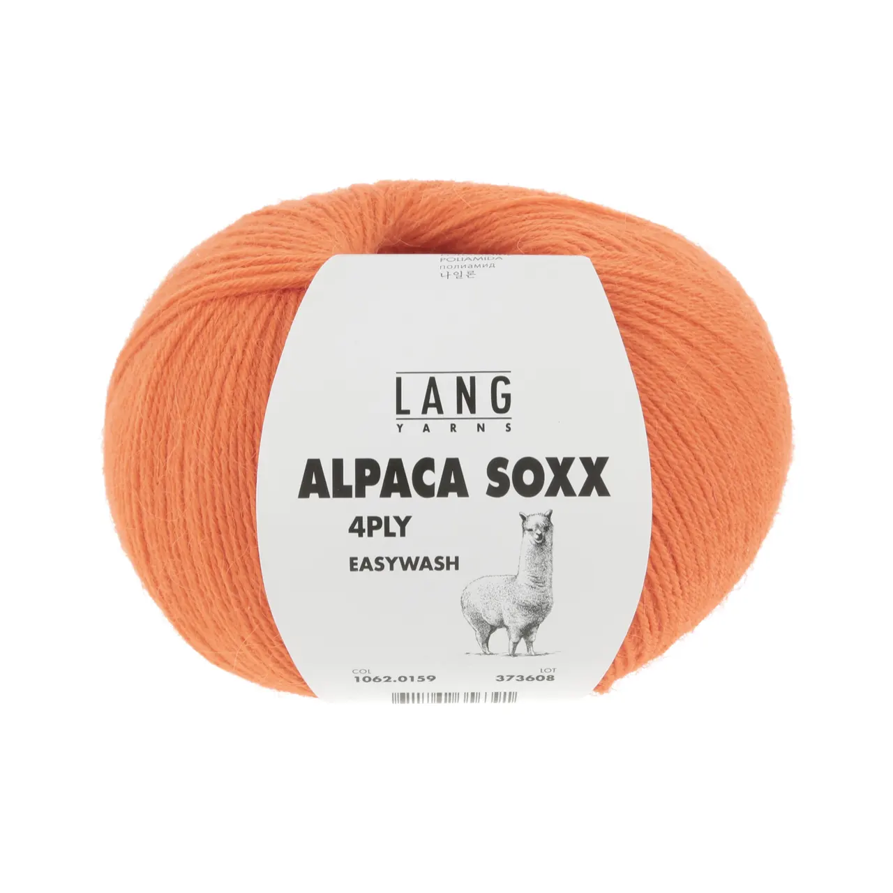 Alpaca Soxx 4-Fach 159 Orange von Lang Yarns. Ein himmlisches Wollknäuel. Unser ALPACA SOXX 4PLY besteht zu 70% aus superfeinem Alpaka und 30% aus widerstandsfähigem Nylon. Darüber hinaus ist dieses Produkt sehr umweltfreundlich verarbeitet und im speziellen Wollprogramm bis zu 30 Grad maschinenwaschbar. Easywash ist eine enzymatische Behandlung der Alpakafasern welche komplett auf den Einsatz von umweltschädigenden Chemikalien verzichtet. Easywash ist Bluesign Reach und