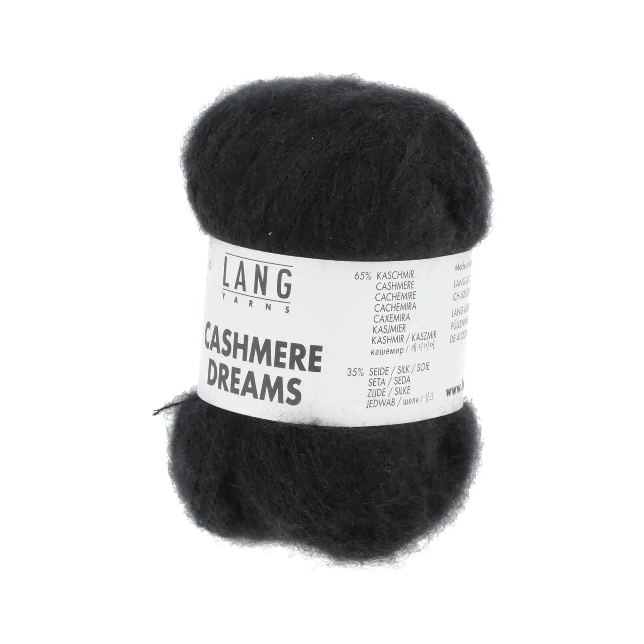 Cashmere Dreams 4 Schwarz von Lang Yarns. Der Name ist Programm - ein Traum aus Cashmere und Seide.